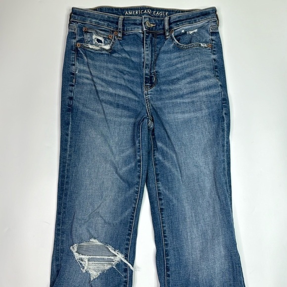 American Eagle Stretch Super hi Rise Flare Jeans Size 6 - Picture 2 of 14